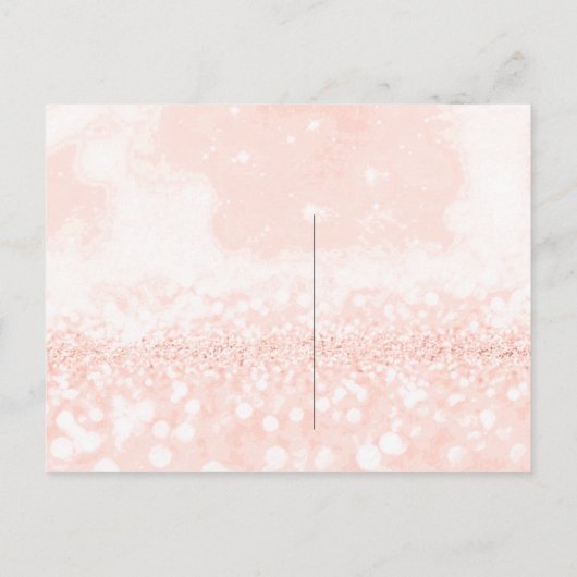 Invitation Carte Postale Seras-Tu Ma Parties scintillant De Rose De Bridesm (Dos)