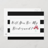 Invitation Carte Postale Seras-Tu Ma Proposition De Bridesmaid (Devant / Derrière)