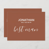 Invitation Carte Postale Seras-tu mon témoin simple terracotta invitati (Devant / Derrière)
