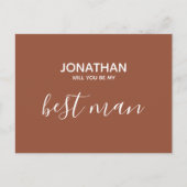 Invitation Carte Postale Seras-tu mon témoin simple terracotta invitati (Devant)