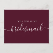 Invitation Carte Postale Serez-vous ma demoiselle d'honneur ? Élégant scrip (Devant)