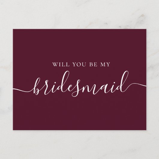 Invitation Carte Postale Serez-vous ma demoiselle d'honneur ? Élégant scrip (Devant)