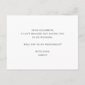 Invitation Carte Postale Serez-vous ma demoiselle d'honneur ? Fleurs de mar (Dos)