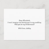 Invitation Carte Postale Serez-vous ma demoiselle d'honneur ? Script noir e (Dos)