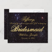 Invitation Carte Postale Serez-Vous Ma Femme D'Accueil ? Nuit étoilée (Devant / Derrière)