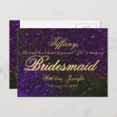 Invitation Carte Postale Serez-Vous Ma Femme D'Accueil ? Parties scintillan (Devant / Derrière)