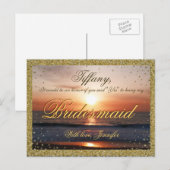 Invitation Carte Postale Serez-Vous Ma Femme D'Accueil ? Sable d'or / Couch (Devant / Derrière)