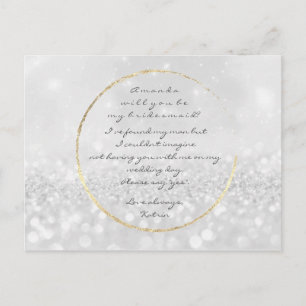 Invitation Carte Postale Serez-Vous Ma Femme D'Accueil Silver Grey Gold Par