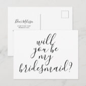 Invitation Carte Postale Serez-Vous Ma Femme D'Accueil Simple Moderne Et Br (Devant / Derrière)