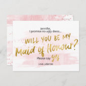 Invitation Carte Postale Serez-vous ma femme de ménage d'honneur de l'aquar (Devant / Derrière)