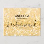 Invitation Carte Postale Serez-vous ma femme d'honneur parties scintillant  (Devant)