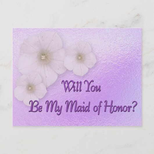 Invitation Carte Postale Serez-Vous Ma Fille D'Honneur ? (Devant)