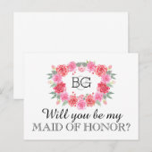 Invitation Carte Postale Serez-vous ma MAIN D'HONNEUR ? (Devant / Derrière)