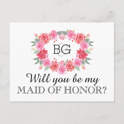 Invitation Carte Postale Serez-vous ma MAIN D'HONNEUR ? (Devant)