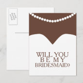 Invitation Carte Postale Serez-vous ma robe de demoiselle d'honneur et des  (Devant / Derrière)