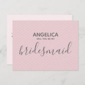 Invitation Carte Postale Serez-vous ma servante d'accueil Pretty Pink Motif (Devant / Derrière)