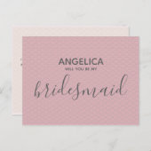 Invitation Carte Postale Serez-vous ma servante d'accueil Pretty Pink Motif (Devant / Derrière)