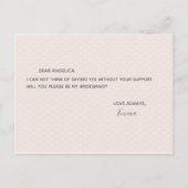 Invitation Carte Postale Serez-vous ma servante d'accueil Pretty Pink Motif (Dos)