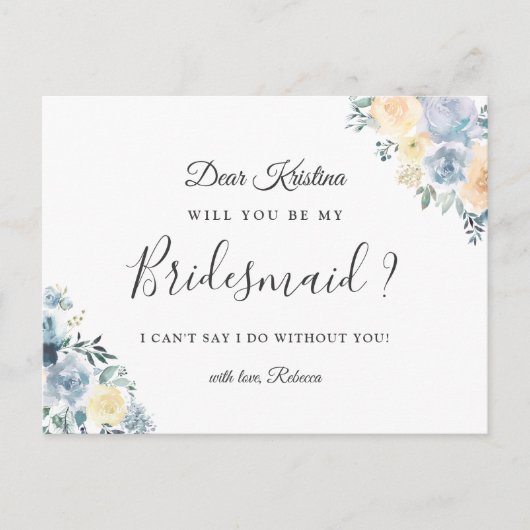 Invitation Carte Postale Serez-Vous Ma Serveuse D'Accueil Bohême Vanilla Bl (Devant)