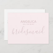 Invitation Carte Postale Serez-vous ma serveuse d'accueil simple rose paste (Devant / Derrière)