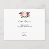 Invitation Carte Postale Serez-vous mes Fleurs de Bourgogne (Dos)