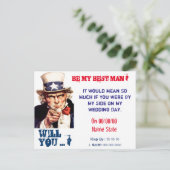 Invitation Carte Postale serez-vous mon meilleur homme, groom (Debout devant)