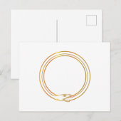 Invitation Carte Postale serpent ouroboros doré symbole de serpent s'autodé (Devant / Derrière)