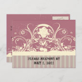 Invitation Carte Postale Shabby Lilac RSVP (Devant / Derrière)