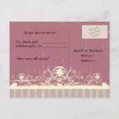 Invitation Carte Postale Shabby Lilac RSVP (Dos)