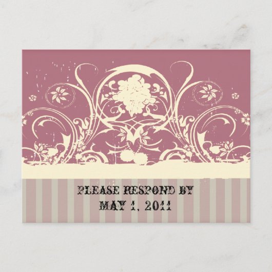 Invitation Carte Postale Shabby Lilac RSVP (Devant)