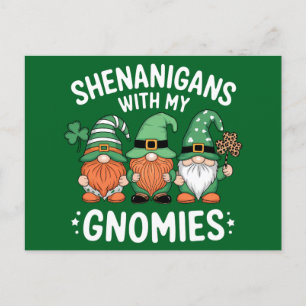 Invitation Carte Postale Shenanigans with My Gnomies St Patrick's Day Irish