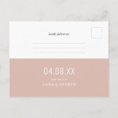 Invitation Carte Postale Signet photo rétro rose vif Enregistrer la date (Dos)