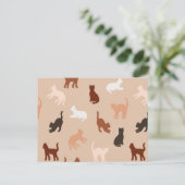 Invitation Carte Postale Silhouette de chat (Debout devant)