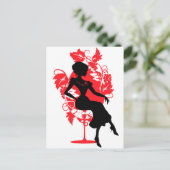 Invitation Carte Postale Silhouette de femme assise sur une chaise (Debout devant)
