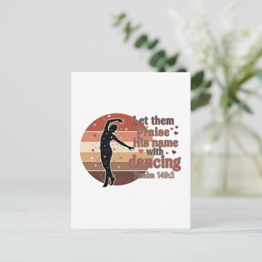 Invitation Carte Postale Silhouette d'une danseuse - Design basé sur le psa (Debout devant)