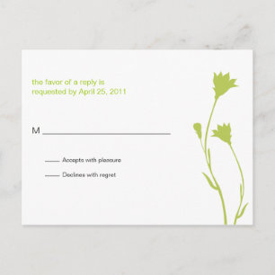 Invitation Carte Postale Silhouette florale RSVP