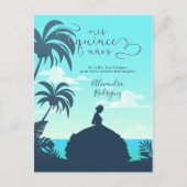 Invitation Carte Postale Silhouette tropicale Quinceanera (Devant)