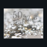 Invitation Carte Postale Silver 50 et Fabulous 50th Birthday Party<br><div class="desc">Invitations à la fête du 50e anniversaire Silver 50 & Fabulous Silver 50 et à la fête du 50e anniversaire élégante et moderne. Tout le texte est personnalisable pour vos besoins de célébration. A des accessoires assortis.</div>