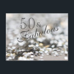 Invitation Carte Postale Silver 50 et Fabulous 50th Birthday Party<br><div class="desc">Invitations à la fête du 50e anniversaire Silver 50 & Fabulous Silver 50 et à la fête du 50e anniversaire élégante et moderne. Tout le texte est personnalisable pour vos besoins de célébration. A des accessoires assortis.</div>