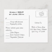 Invitation Carte Postale Silver Grey Classique Mariage simple RSVP (Dos)