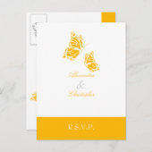 Invitation Carte Postale Simple Aurora Papillon jaune RSVP 2 (Devant / Derrière)