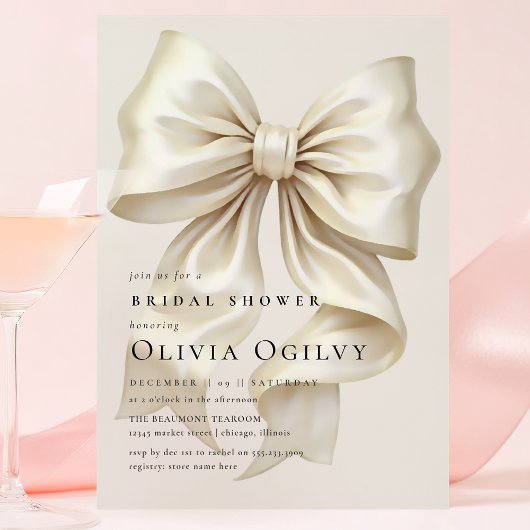 Invitation Carte Postale Simple Boho Elegant Crème d'ivoire Fête des mariée