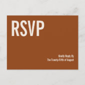 Invitation Carte Postale Simple Boho Terracotta Typographie Mariage RSVP (Devant)