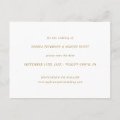Invitation Carte Postale Simple Elegant Chic Photo Wedding Enregistrer la d (Dos)