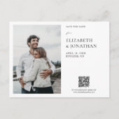 Invitation Carte Postale Simple Elegant Photo moderne Enregistrer la date M (Devant)