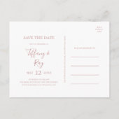 Invitation Carte Postale Simple Elegant Rose Gold Photo Enregistrer La Date (Dos)