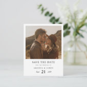 Invitation Carte Postale Simple élégante photo personnalisée mariage Enregi (Debout devant)