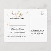 Invitation Carte Postale Simple Gold Calligraphie Demande de chanson RSVP C (Dos)