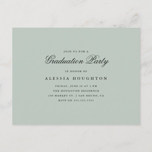 Invitation Carte Postale Simple Gold Graduation Caps Photo Graduation Party (Dos)