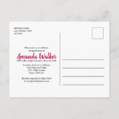 Invitation Carte Postale Simple Gras Graduation Typographie Photo Invitatio (Dos)
